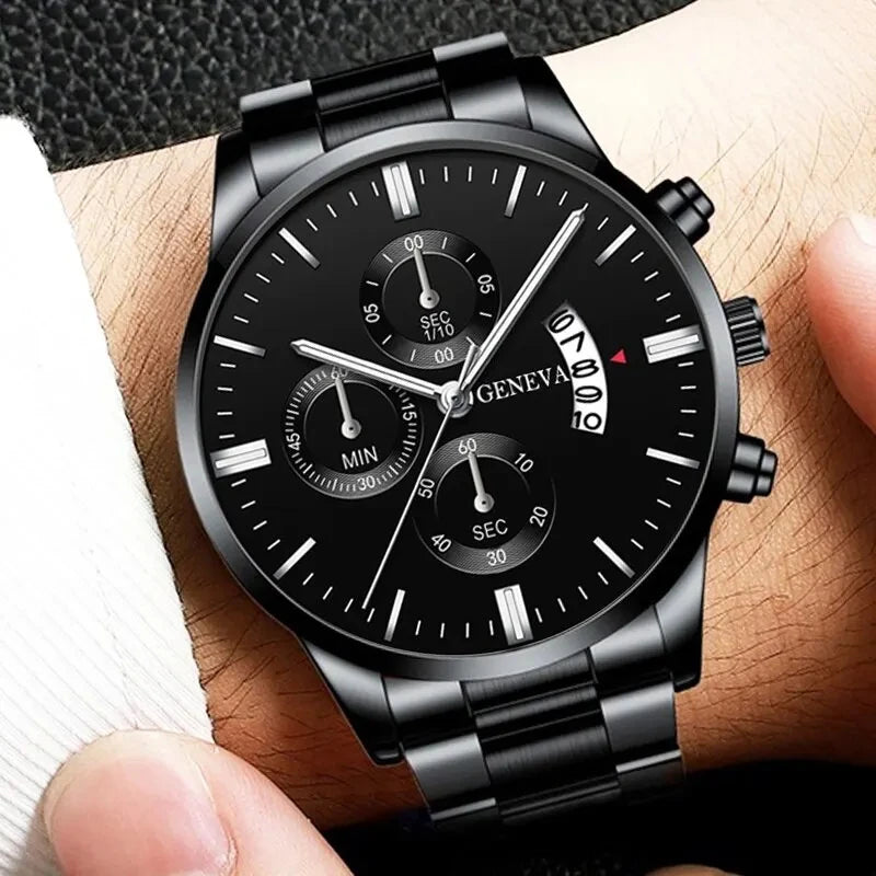 Fashion Mens Watches Luxury Black