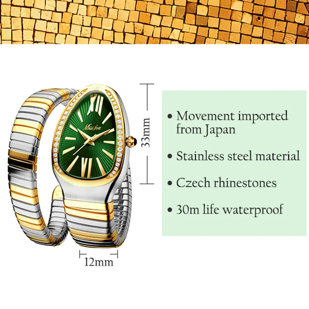 Classic Snake Shape Watch For Women