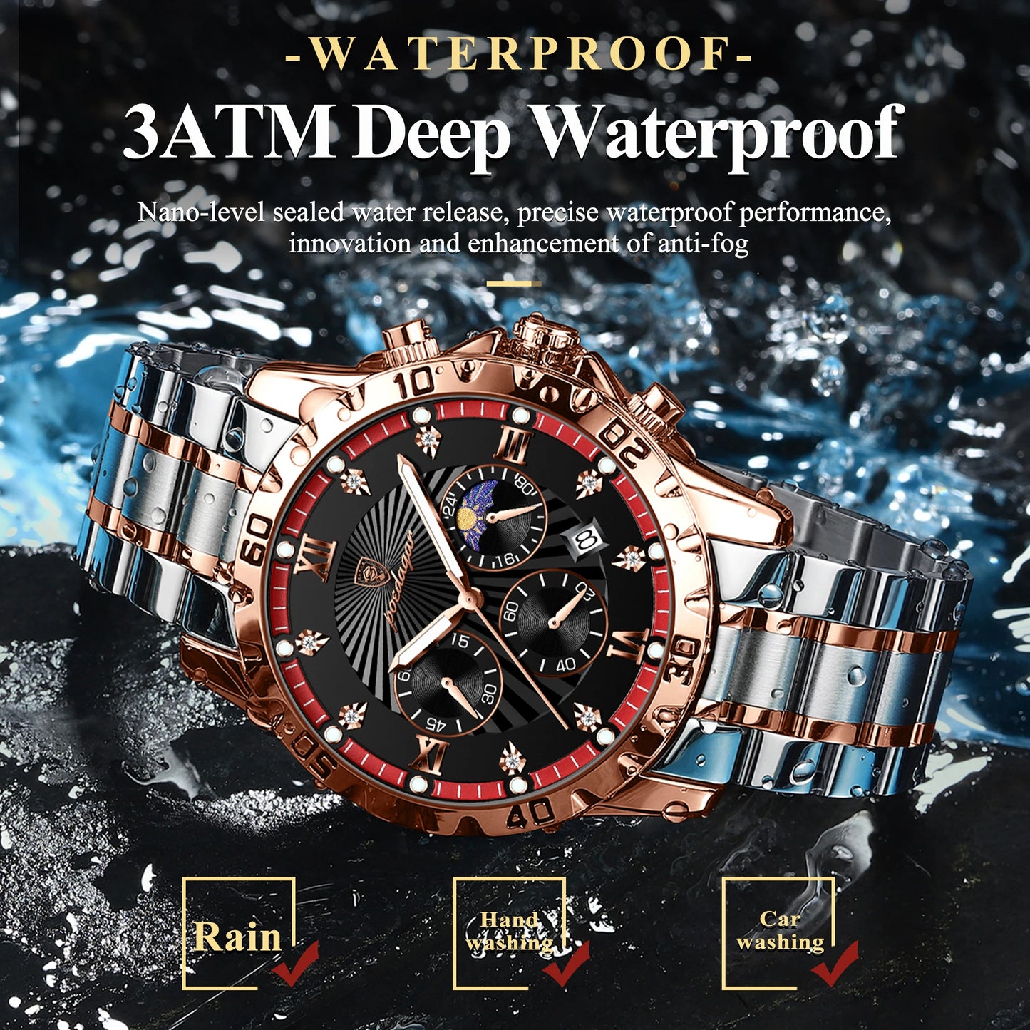 POEDAGAR Luxury Military Watch For Men